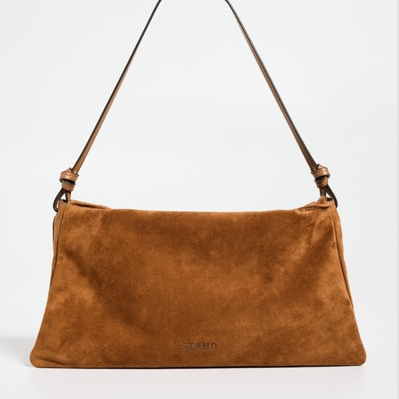 STAUD Handbags - STAUD WALLY BAG BROWN SUEDE